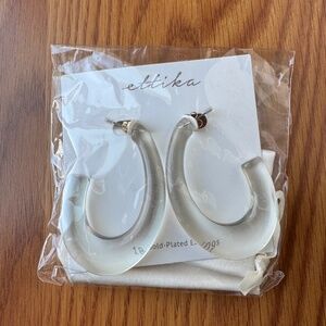 NEW Ettika Clear Resin Statement Earrings